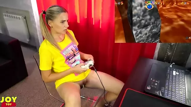 Letsplay Retro Game With Remote Vibrator in My Pussy - OrgasMario By Letty Black