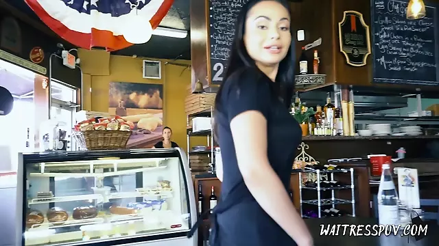 Waitress POV - Crystal Rush - Broke Russian Bombshell