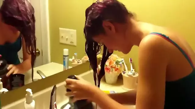 Shampooing, shampooing hair wash, washing hair porno