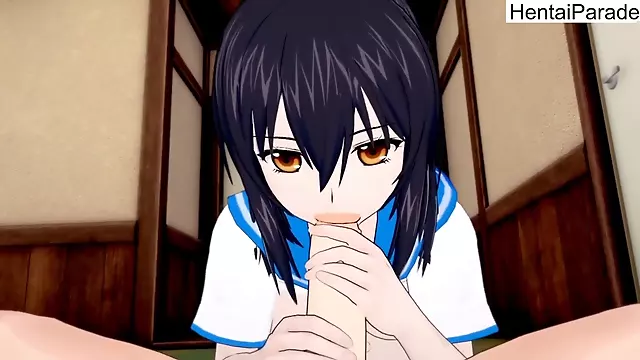 Uncensored hentai - Schoolgirl Yukina Himeragi gets boned after class, receives footjob and internal cumshot