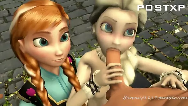 Frozen - Romp, Elsa & Anna Pornography Toon - HD