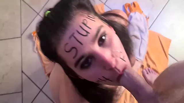 Stupid Whore Gets B. Face Fuck Slapped Spat And Pissed On 13 Min